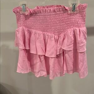Pink Ruffled Mini Skirt